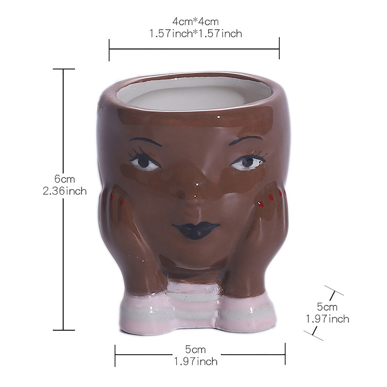 Succulent Plant Pot Cute Girls Flowerpots Ceramic Succulent Planter For Home Office For Mini Succulents And Cacti Decorative