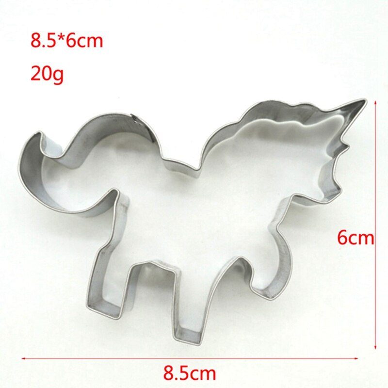 3pcs Eenhoorn Cookie Cutter Rvs Cut Snoep Biscuit Mold Koken Gereedschap Rainbow Metal Gebak Cake Fondant Cutters Mould