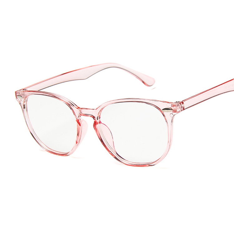 Ronde Brillen Vrouwen Mannen Mode Kat Bril Frame voor Vrouwelijke Transparante Nep Bril Leuke Clear Glazen Frame: Trans Pink