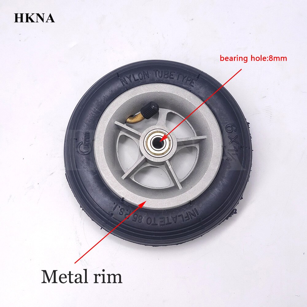 6x1 1/4 Pneumatic Tires Wheels 6*1 1/4 Inflation Wheel for 6 Inch Wheelchair Mini Electric Scooter Accessory