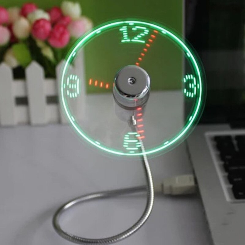 Led lys fede gadgets produkter til bærbar pc fan bil blæser usb fans mini tidsdisplay digitalt ur bordur
