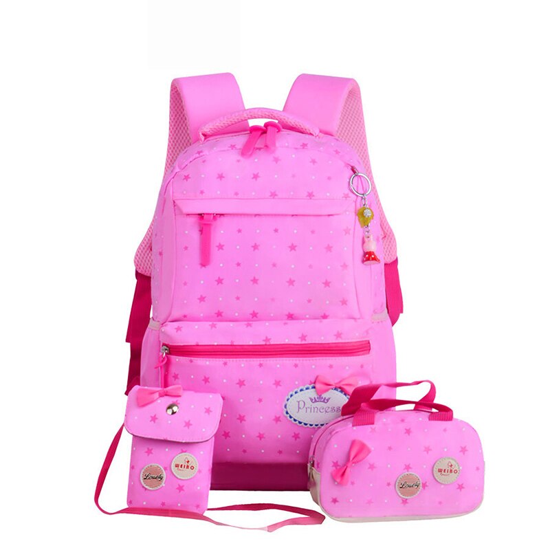 Teenagers girls Lightweight waterproof school bags star printing children school backpacks child orthopedics schoolbag bolsa: Pink