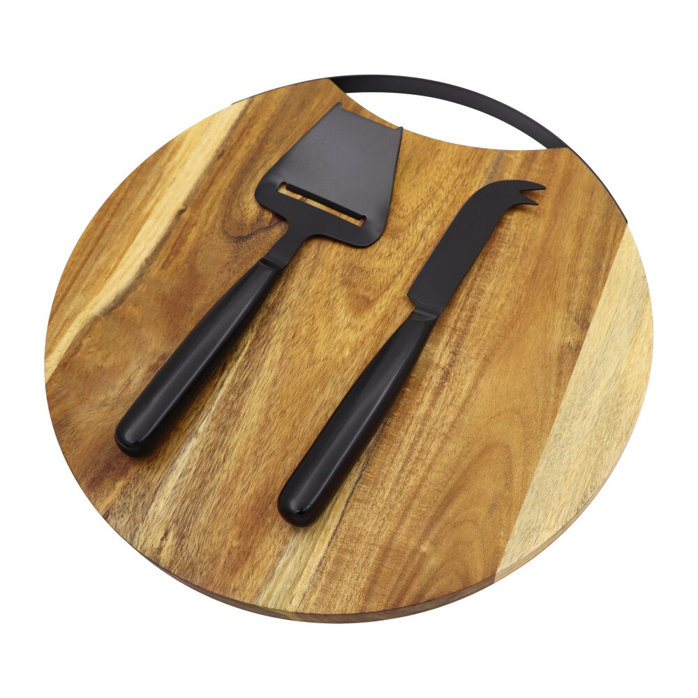 Jaswehome 3pcs Cheese Board Set Serving Utensils Serving Tray Acacia Wood Charcuterie Board Set With Cutlery Cheese Tools