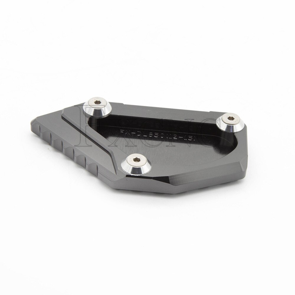 CNC-soporte lateral para motocicleta, placa de Aluninum, pata de cabra para Suzuki DL650, V-STROM, VStrom, , almohadillas de extensión de soporte: Grey