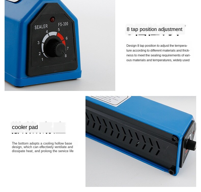 Hand Pressing Pouch Sealer Manual Impulse Sealing Machine Film Aluminum Plastic Bag Heating Sealer Heat 220V