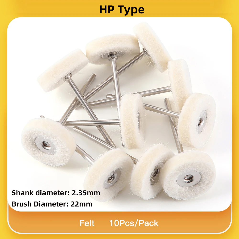 10 stk/pakke tandpoleringsbørster filt/cashmere/bomuld  hp2.35mm,3/32 ": Sort