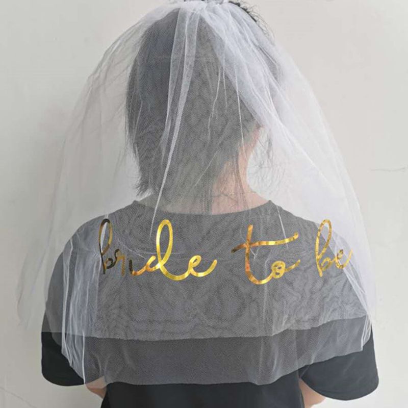 Polterabend guld print bride to be slør brude bruser forsyninger engagement dekoration høne nat tilbehør