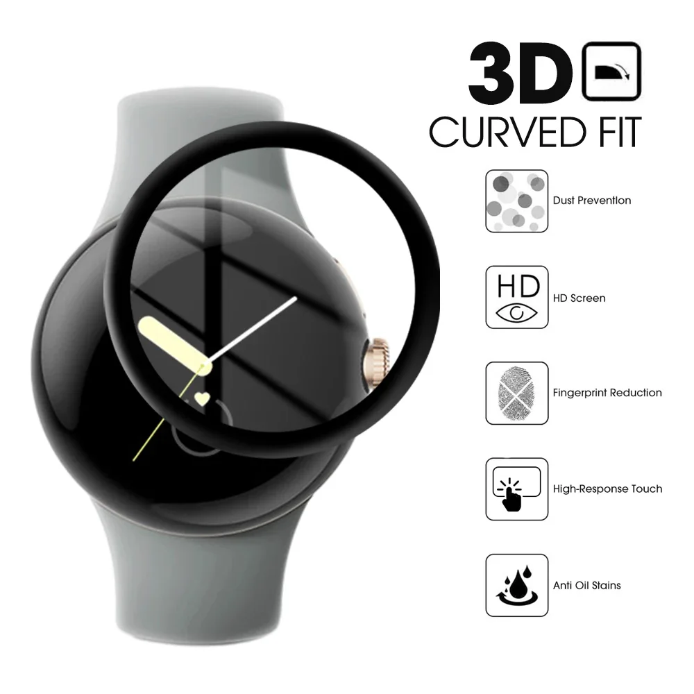 20D-Displayschutzfolie für Google Pixel Uhr 2, gebogener Bildschirm, kratzfeste Folie für Google Uhr Uhr2, Schutzfolie, kein Glas