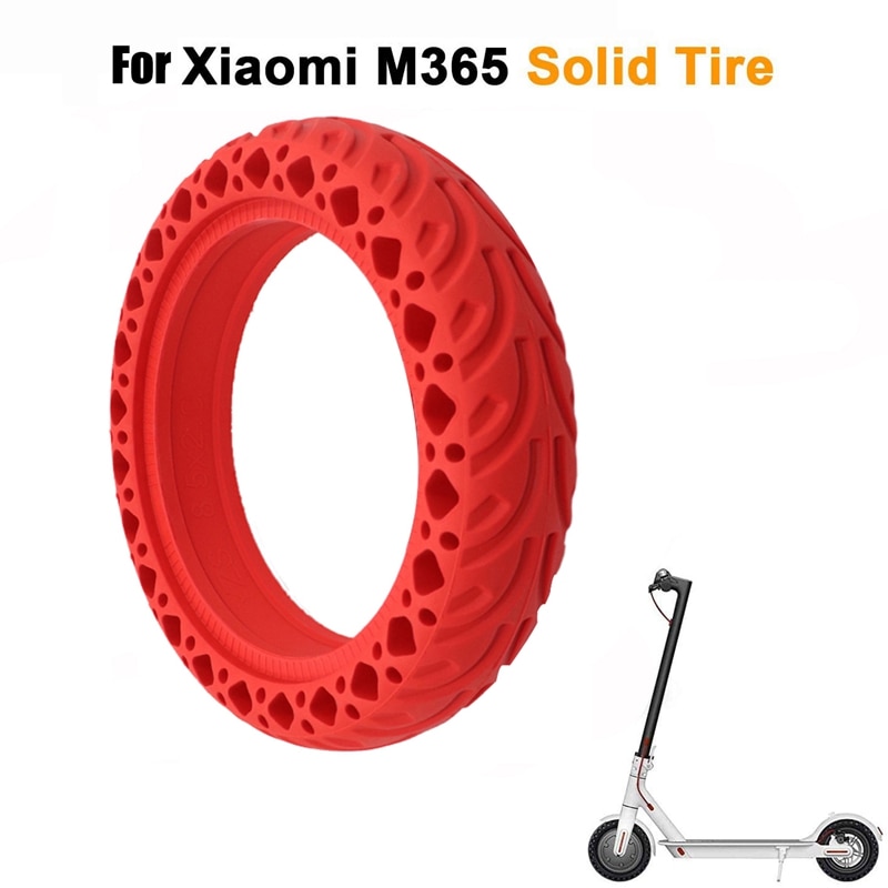 8.5 tommer elektrisk scooter honningkage støddæmper dæmpning slidstærkt gummi solidt dæk til xiaomi mijia  m365: Rød