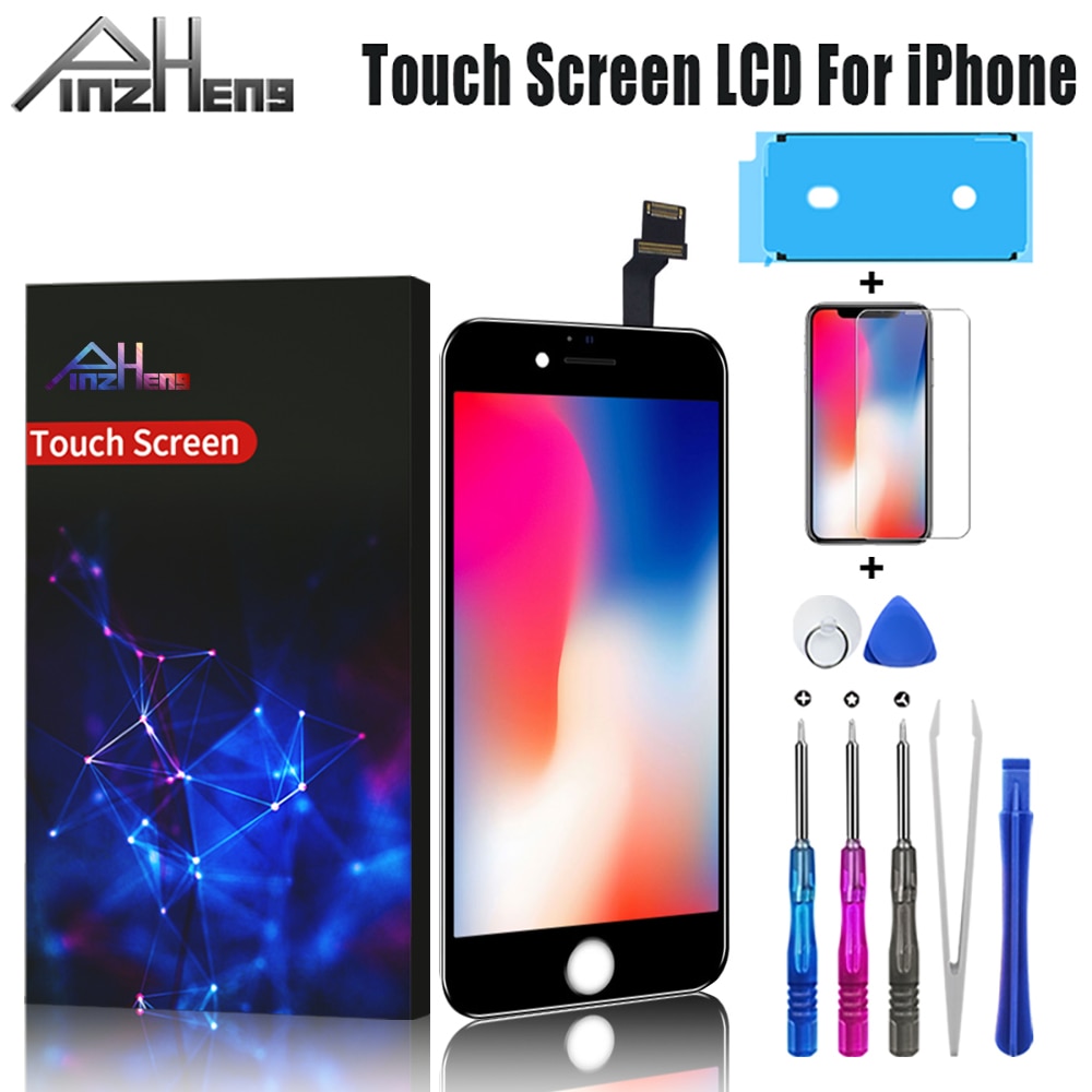 PINZHENG AAAA Touch Screen LCD For iPhone 7 6 6s 8 Plus LCD Display For iPhone 5 5s 4s SE X Screen Digitizer Assembly