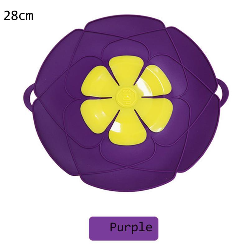 26Cm/28Cm coperchio da cucina magico coperchi in silicone tappo anti-trabocco coperchio pentola coperchio tappo di versamento accessori da cucina utensili da cucina: Purple28cm