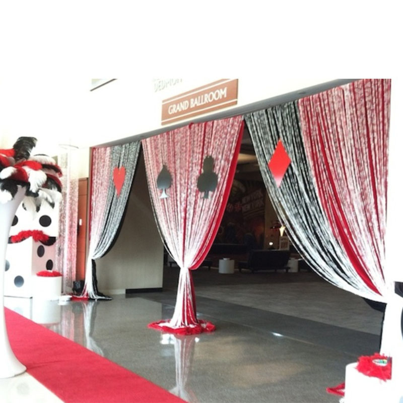Cortinas con flecos de papel de aluminio de oropel metálico negro y rojo, telón de fondo para foto de , decoración de boda, Ladybug, cumpleaños, de cacon