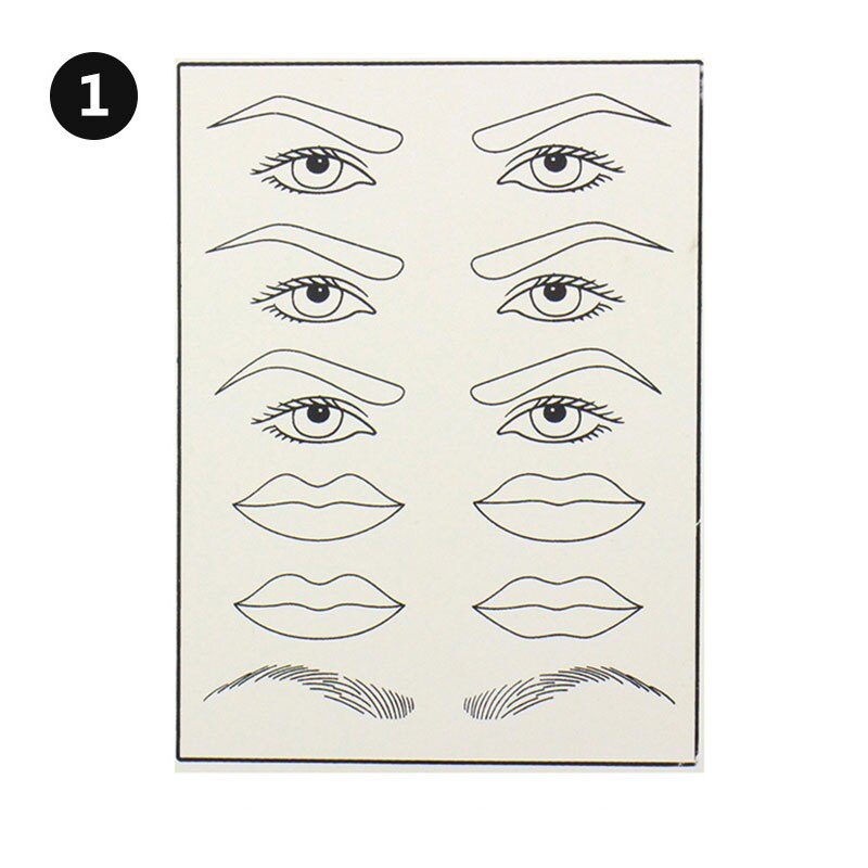 Alle serier fast sminke øyenbryn lepper nybegynner trening hud blank freestyle tatovering praksis hud ark 20 x 15cm: 1
