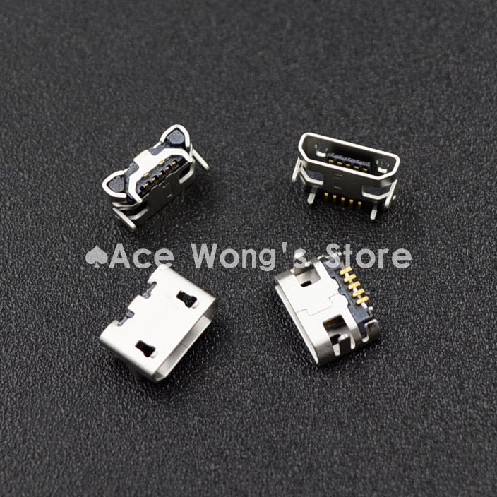 10 stks Micro USB 5 P, 5-pin Micro USB Jack, 5 Pins Micro USB Connector voor Staart Opladen mobiele telefoon