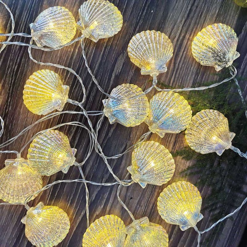 Seashell Starfish Conch Light String LED 3000K Warm White Garland Lights
