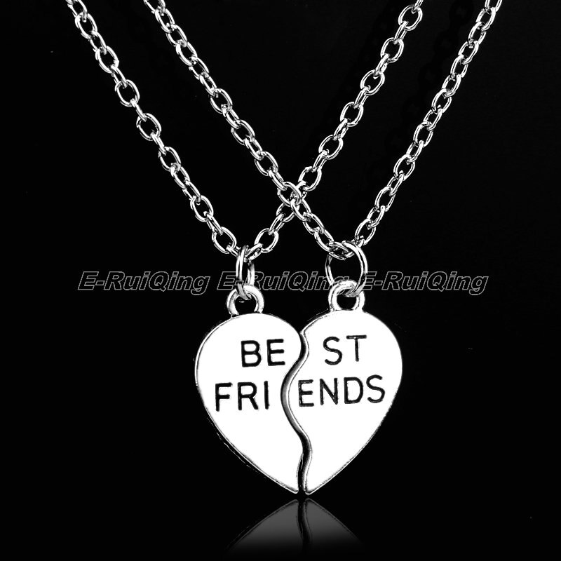 2 PCS Heart Puzzle Key Lock Best Friends BFF Necklace Friendship For Women Men Jewelry Pendant Necklaces Chain Collier: Style 08