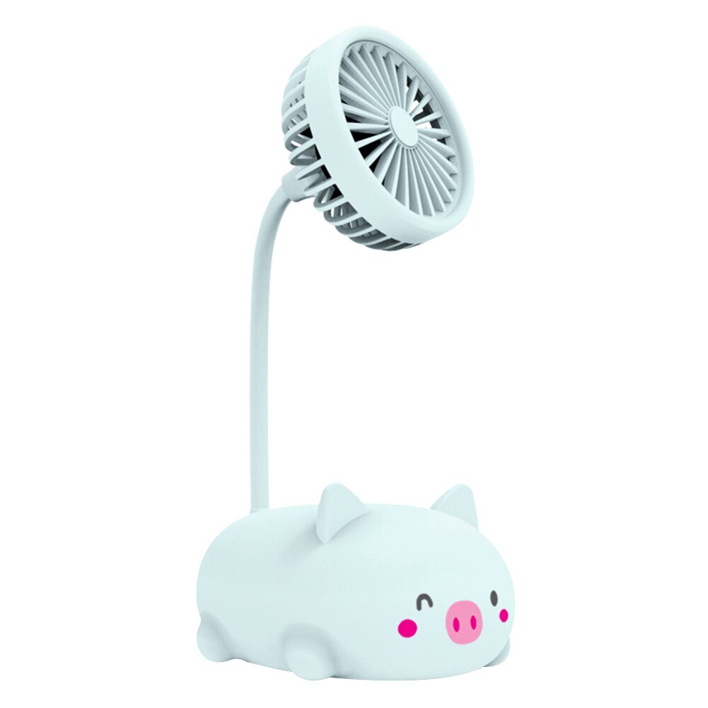 1 Pc Draagbare Mini Usb Ventilator Bureau Ventilator Elektrische Desktop Computer Tafel Fan Home Office Elektrische Fans Mini Ventilator Voor kantoor Fan: Piggy Blue