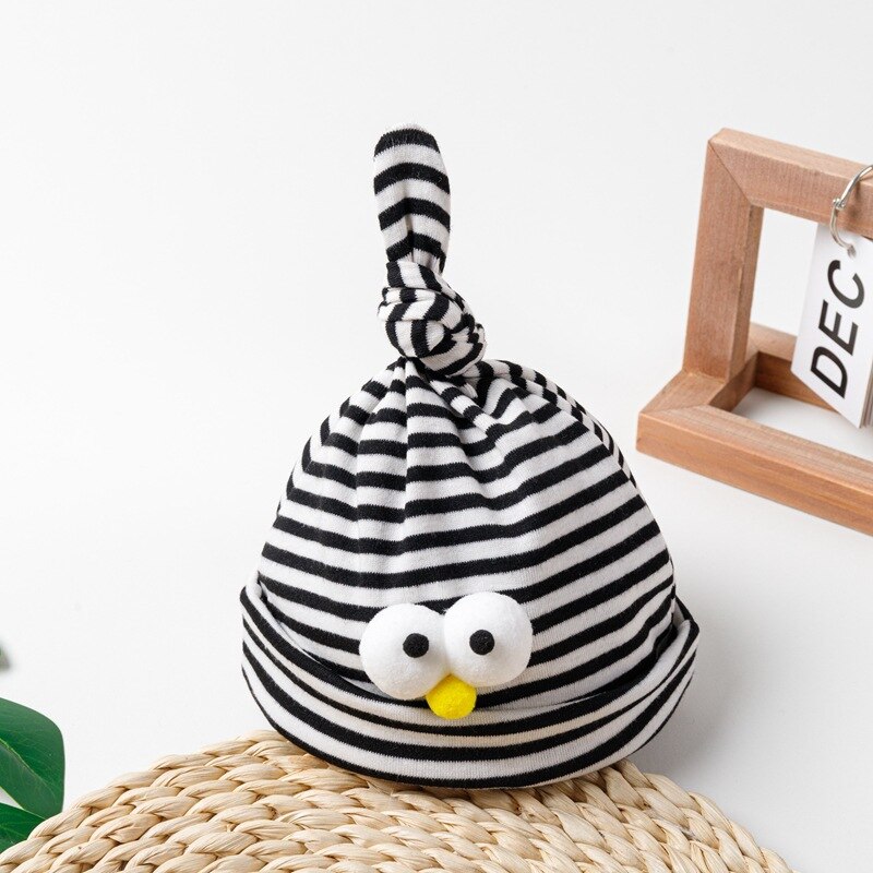 Bonnet tricoté à gros yeux pour garçon et fille, Bonnet de dessin animé mignon au Crochet pour bébé et enfant, printemps été: WHITE