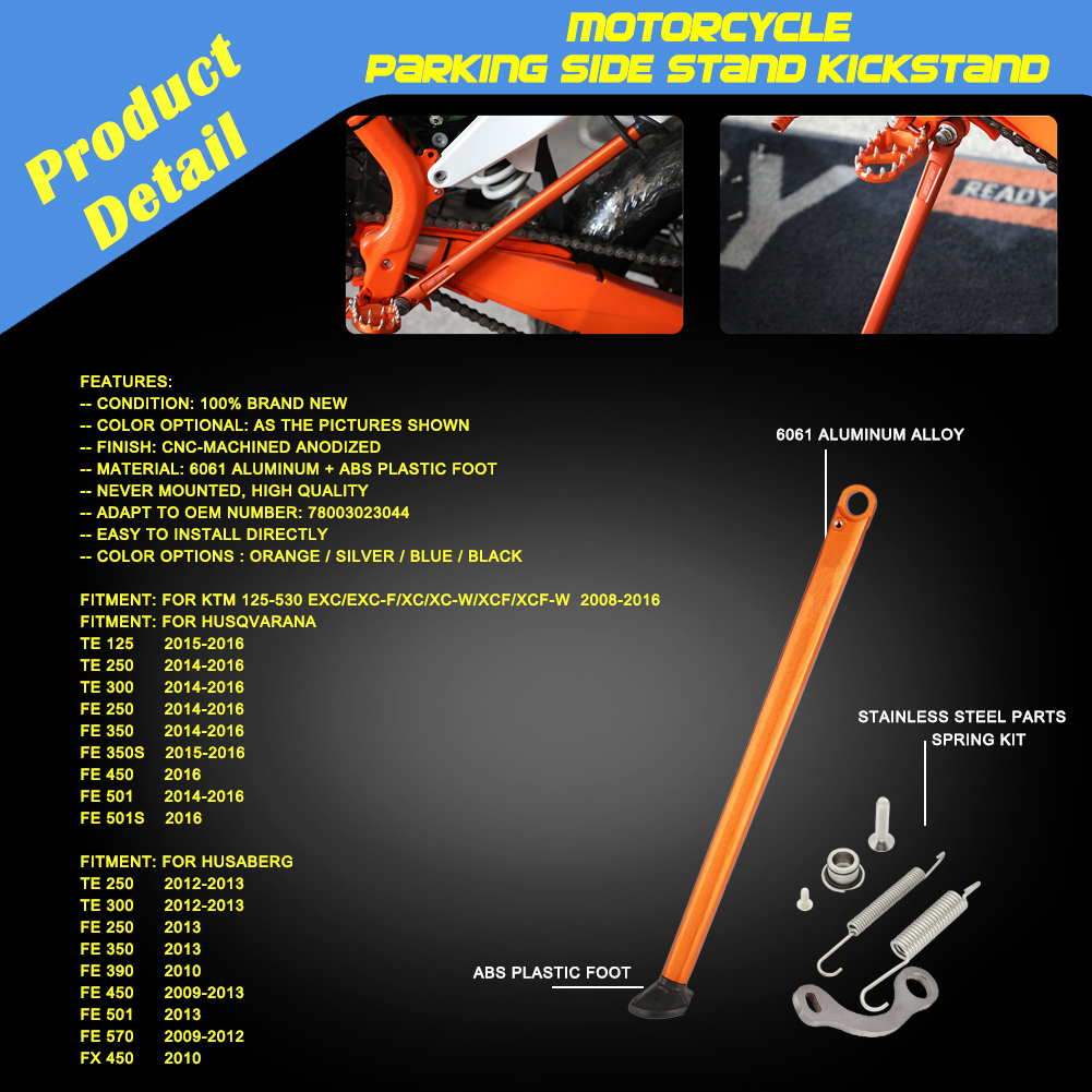 Motorrad-Seitenständer, Ständer, Parkständer für EXC EXC-F XC XC-F XC-W EXC-R XCF-W XCR-W 125 150 200 250 300 350 450 500 530