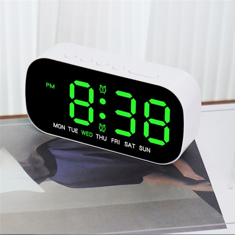 Adjustable Brightness Electronic Clock LED Digital Clock Withdate Andtemperature Display Simple Multifunctional Alarm Clock-Y47A