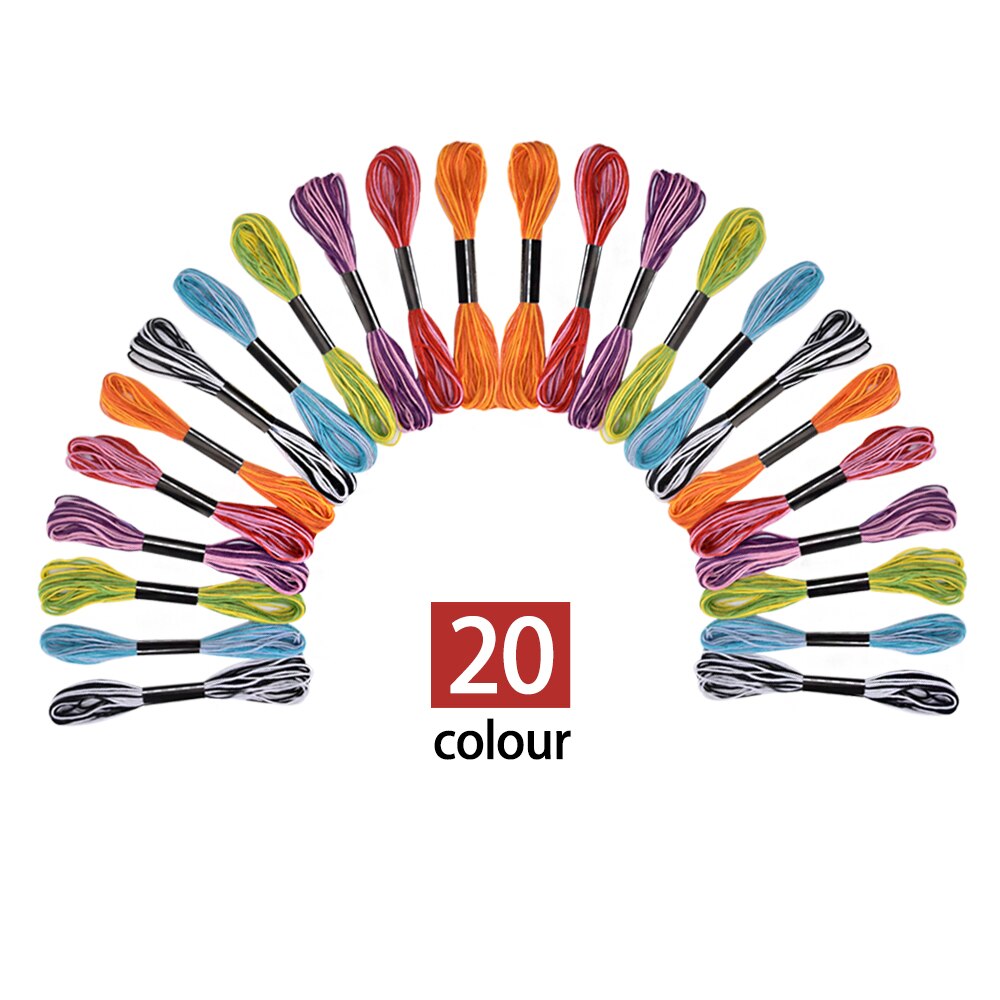 40/44/48PCS Multicolor DMC Embroidery Threads Floss 20 Mix Colors Sewing Skeins Craft DIY Embroidery Cross Stitch Thread Kit