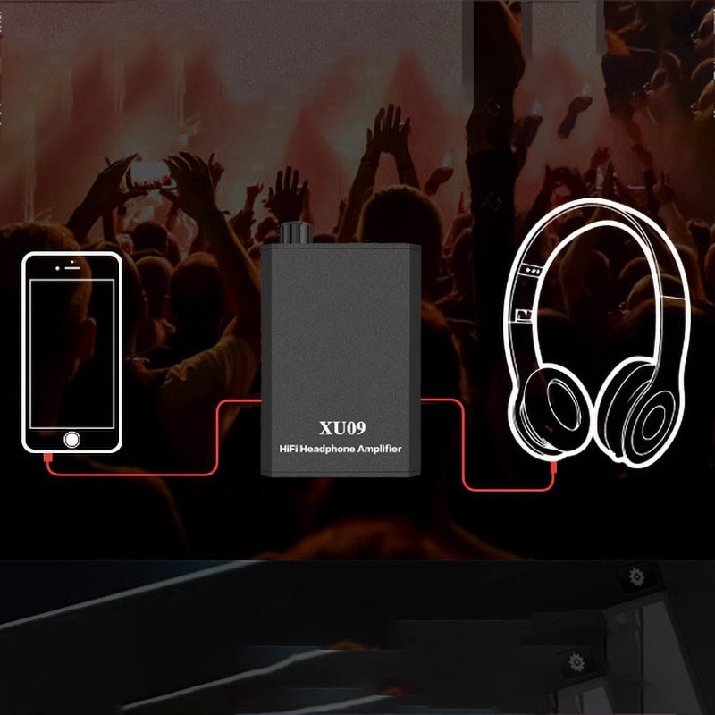 Portable Headphone Amplifier, Fever, Strong Bass, Noiseless Amplifier, Boost Sound Boost XU09