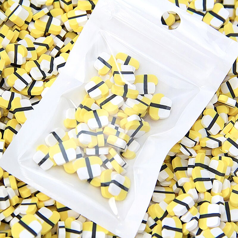 4 sacs japonais Simulation Sushi tranches pour bricolage moelleux remplissage paillettes décoration ensemble 10 g/sac