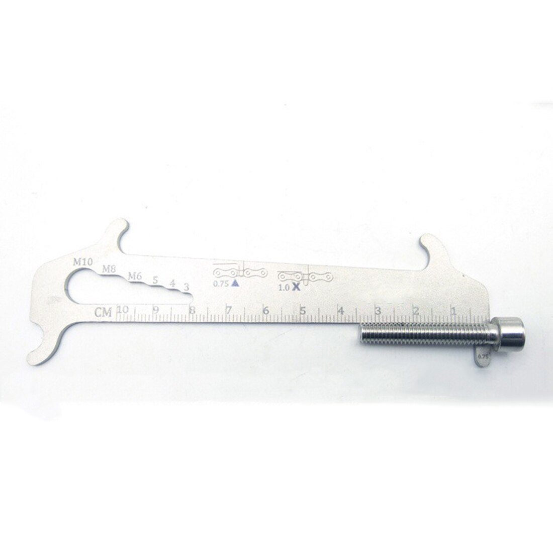 Stainless Steel Bicycle Chain Gauge Wear Gauge Bike Chain Measurement Multifunctional Ruler 125 * 42mm