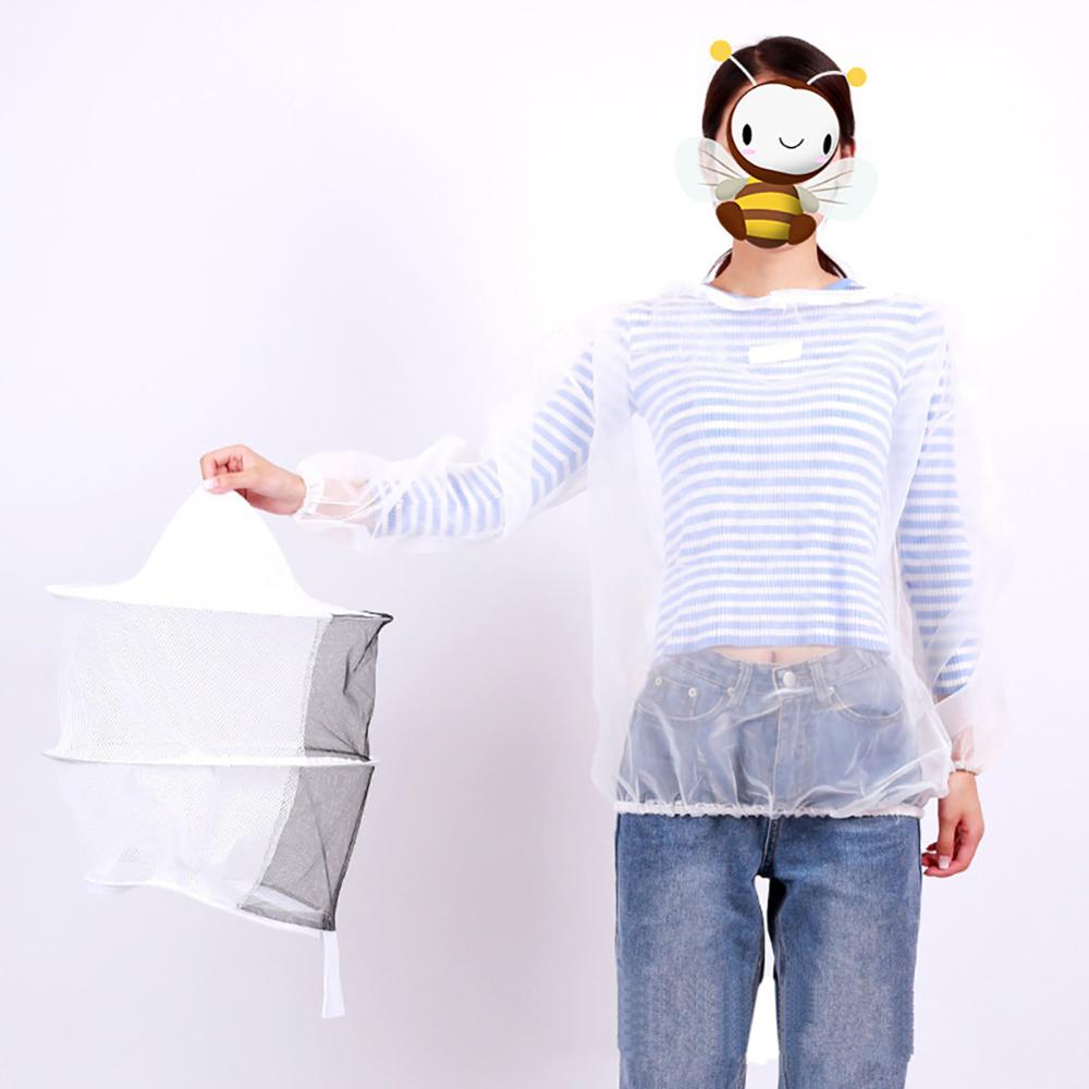 1 Set Bijenteelt Beschermende Sluier Pak Bijenteelt Jacket Professionele Pak Beschermende Bijenteelt Veil Kiel Unisex (Wit)
