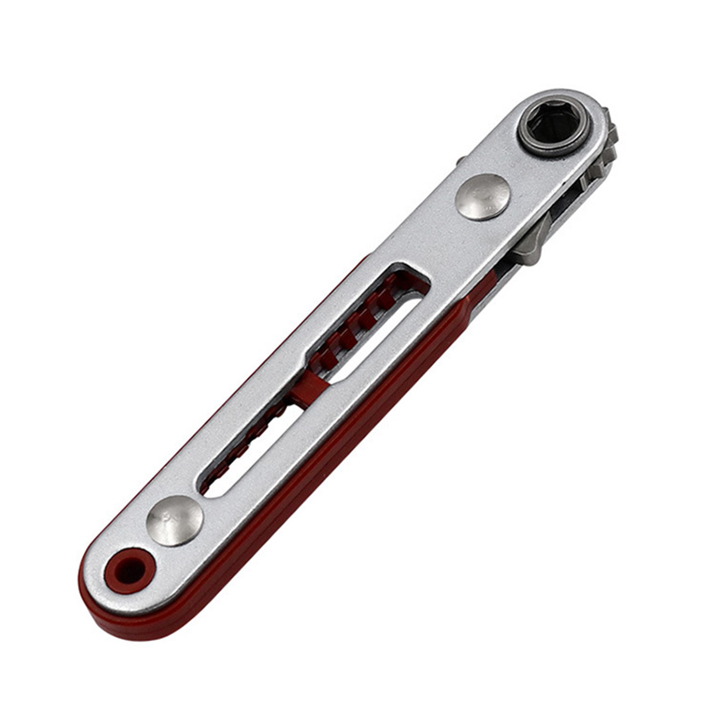 mini skrallenøkkel sekskant torx toveis kontroll skrutrekker bor 1/4 firkantede piper skrutrekker bor: Sølv