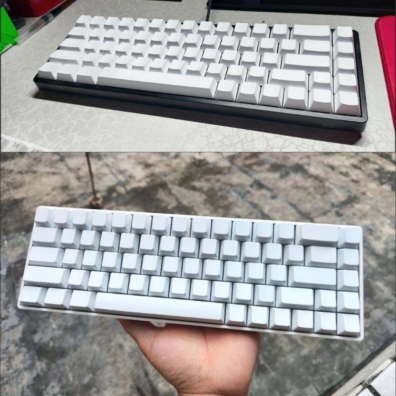 12pc 68 Key Originele hoogte Witte KeyCaps No Lettering Duurzaamheid PBT voor minimalistische toetsenbordliefhebbers en