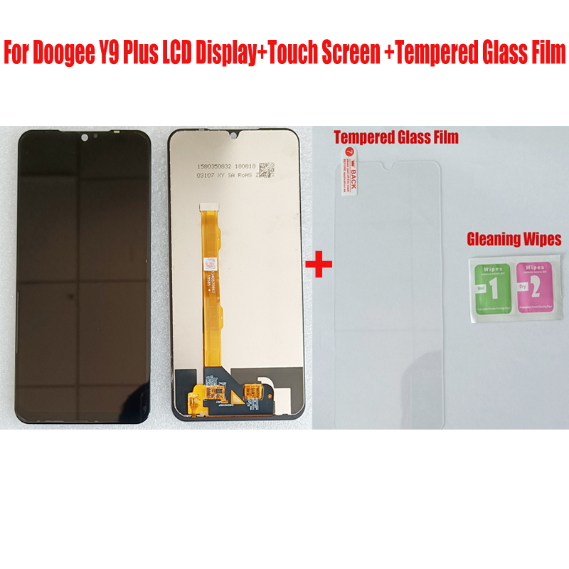 For Original Doogee N20 LCD Display+Touch Screen Digitizer Assembly 6.3 inch 19:9 FHD For Doogee N20 Pro Y9 Plus Android 9.0: Y9 Plus n Glass Film