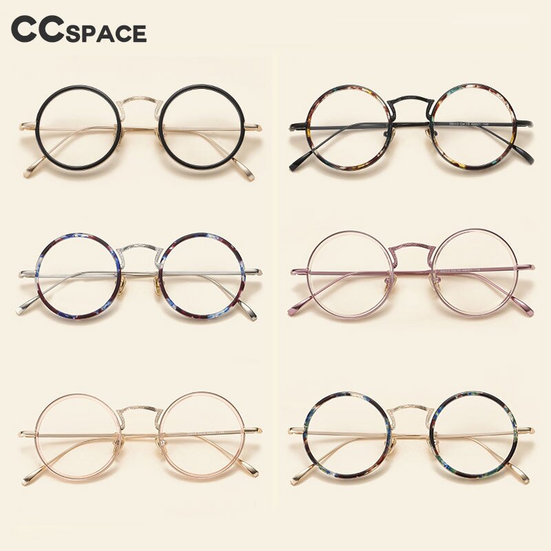 49248 Retro Round Plastic Titanium Glasses Frames Ultralight Men Women Optical Computer Glasses