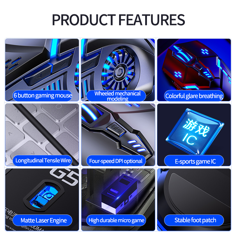 Gamer Gaming Mouse 6d 3200Dpi Lichtgevende Verstelbare Usb Computer Muizen Led Stille Muis Voor Laptop Pc Mechanische 4 Hoge Snelheid Muizen
