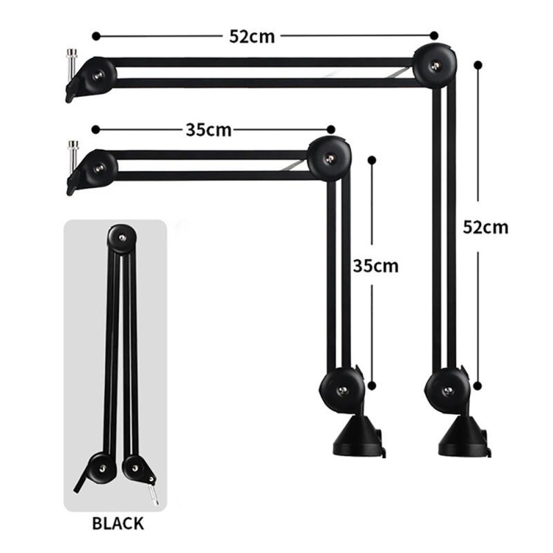 Microphone Arm Stand Adjustable Suspension Boom Scissor Arm Stand Upgraded Heavy Duty Microphone Stand with Mic Clip Bracket