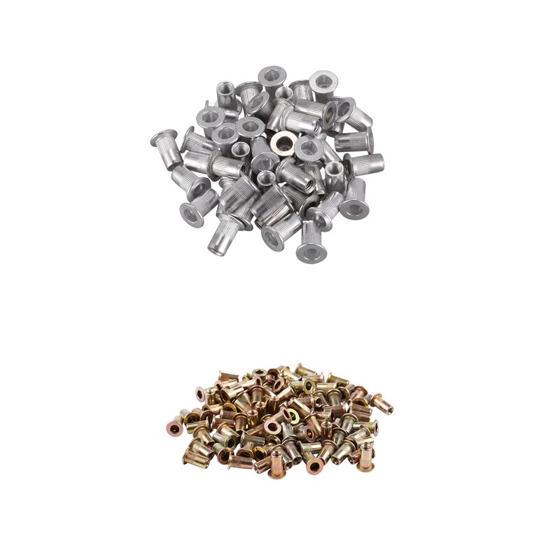 50Pcs M4x10mm Stainless Steel Threaded Blind Rivet Nut Insert Nutserts &amp; 100Pcs M3x9mm Countersunk Head Blind Rivet Nuts Rivnuts