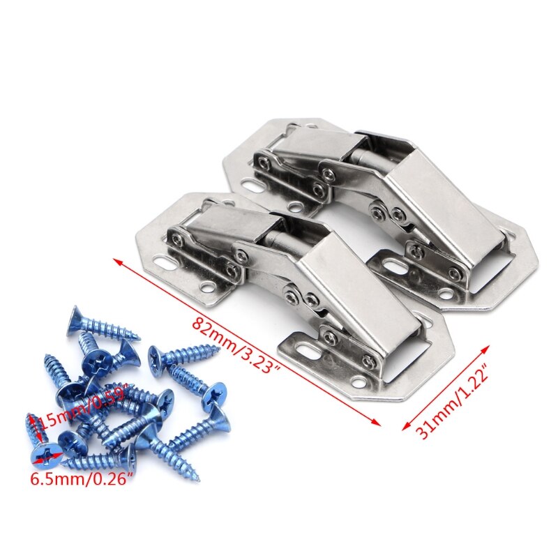 2Pcs Easy Mount 90 Degree Concealed Kitchen Cabinet Cupboard Sprung Door Hinges