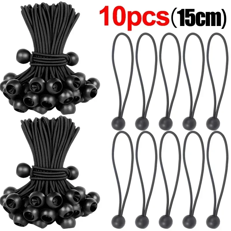 Outdoor Elastic Ball Rope Bungee Cords Portable Tent Fixing Tarpaulin Awning Canopy Heavy Duty Tarp Tie Down for Shelter Cargo: Blue