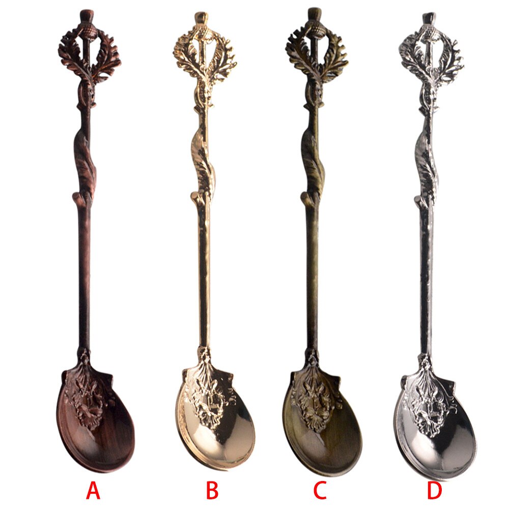 Kitchen Spoon Luxury Vintage Royal Palace Carved Mini Tea Coffee Spoon Ice cream Dessert Scoop Spoon Teaspoons Kitchen Gadgets
