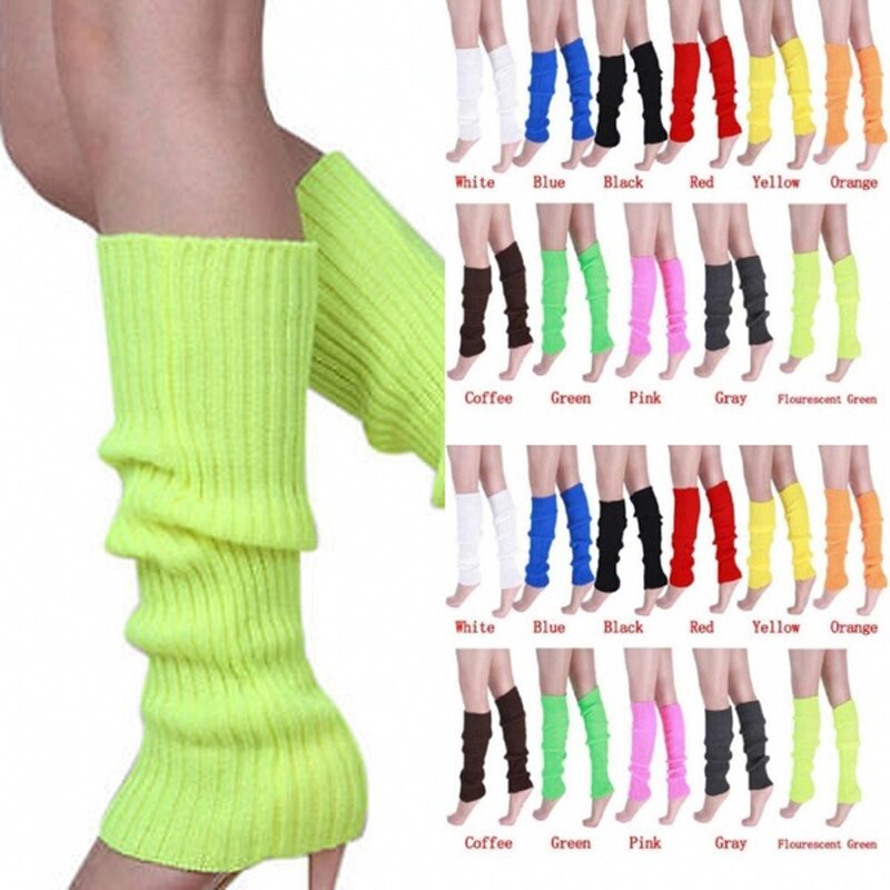 Cosplay Costumes Ladies Legwarmers Gloves leg warmers Knitted Neon Dance 80s Party Costume 1980s