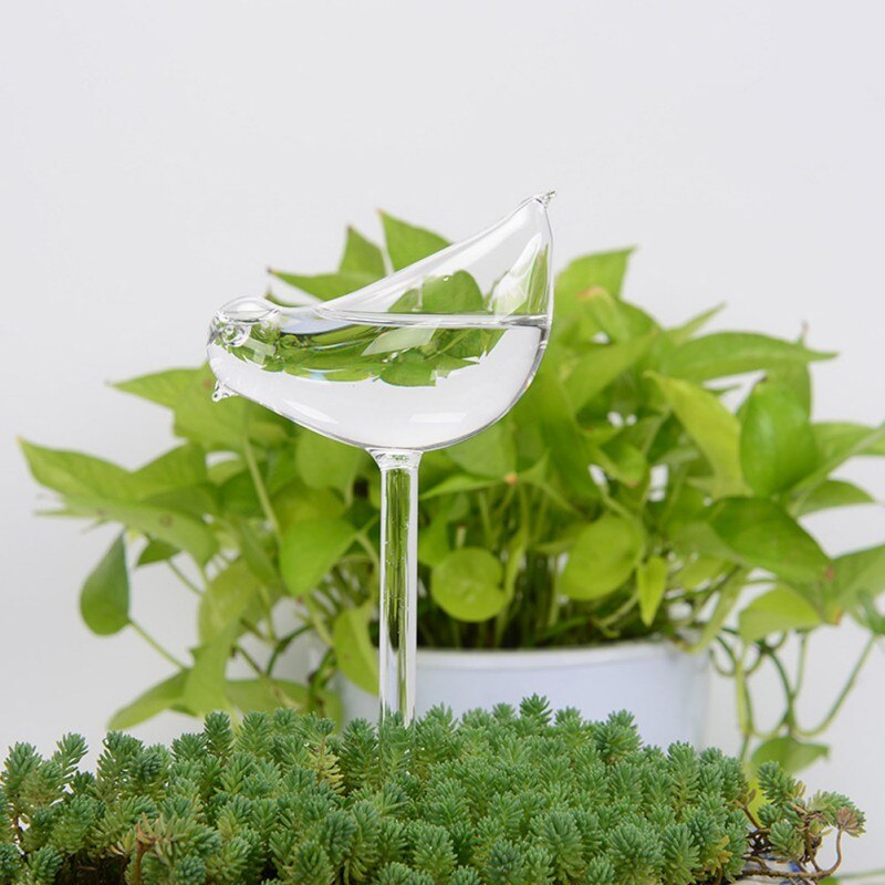 12 stilarter hus / have husplante automatisk selvvandingsglas fugl vandkande blomster planter dekorativ glasvanding