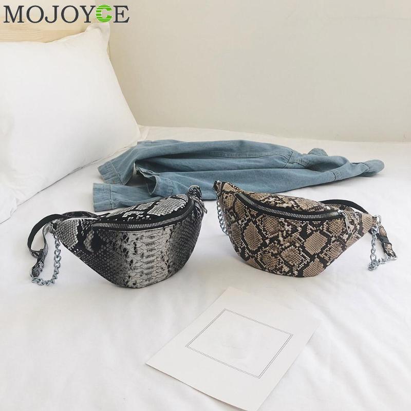 Snake Pu Lederen Schoudertas Heuptas Kleine Crossbody Tas Voor Vrouwen Mode Vrouwelijke Keten Messenger Bag Bolso Femenino