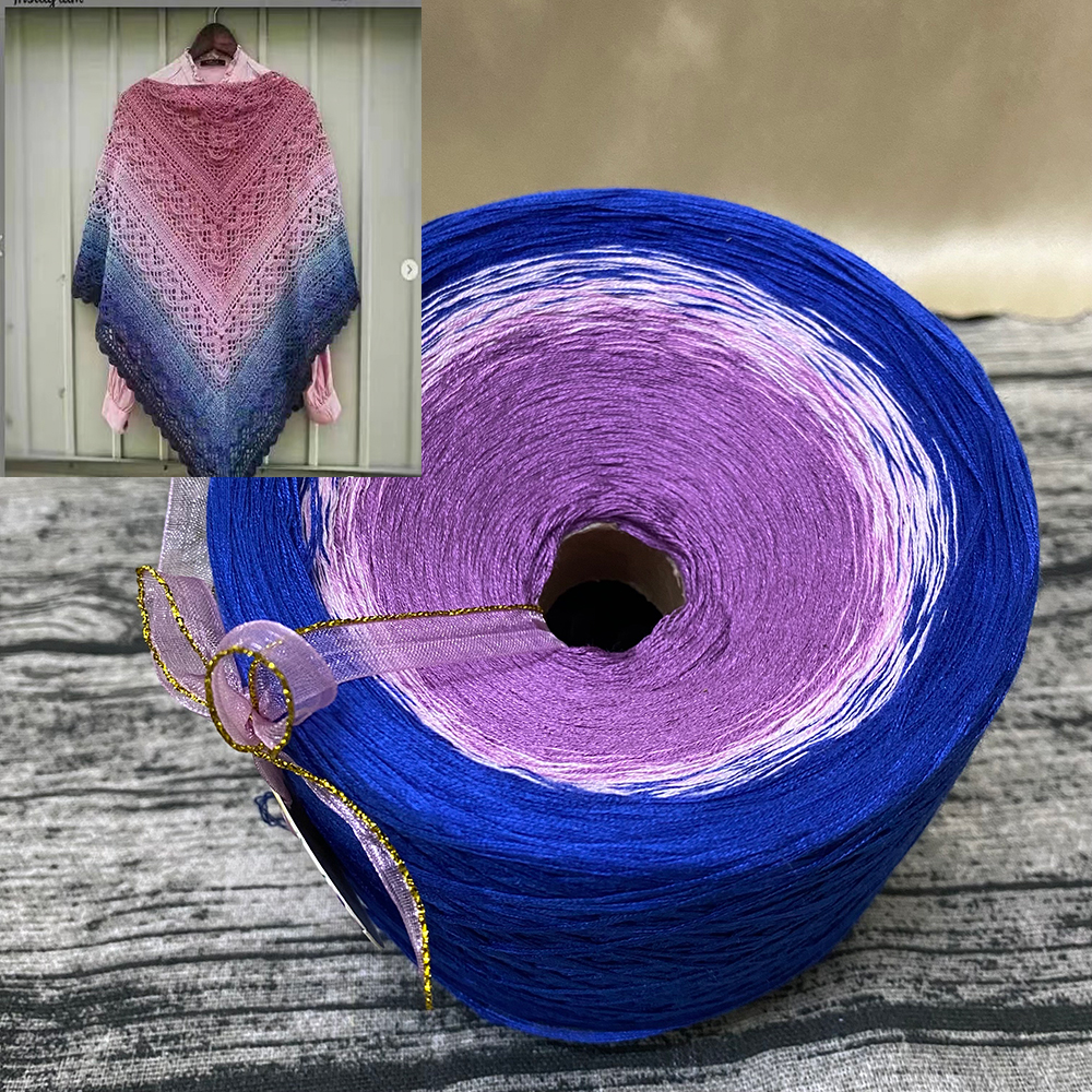 Organic Cotton Cake Line Gradient Color Baby Wool, DIY Handmade Knitting Line, Crochet Line, Shawl Long Skirt Sweater, 300g/Ball: Gold