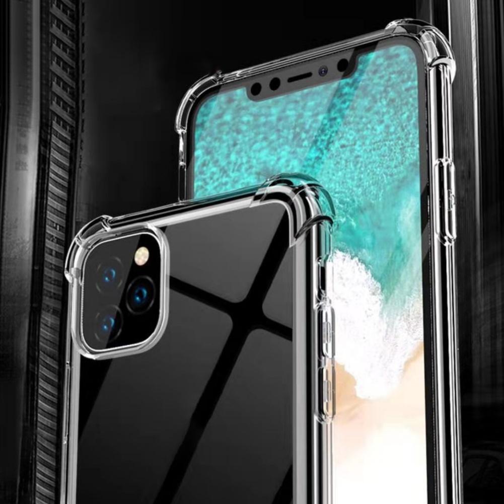 Capa transparente para iphone 11 pro max, capa à prova de choque macia de tpu