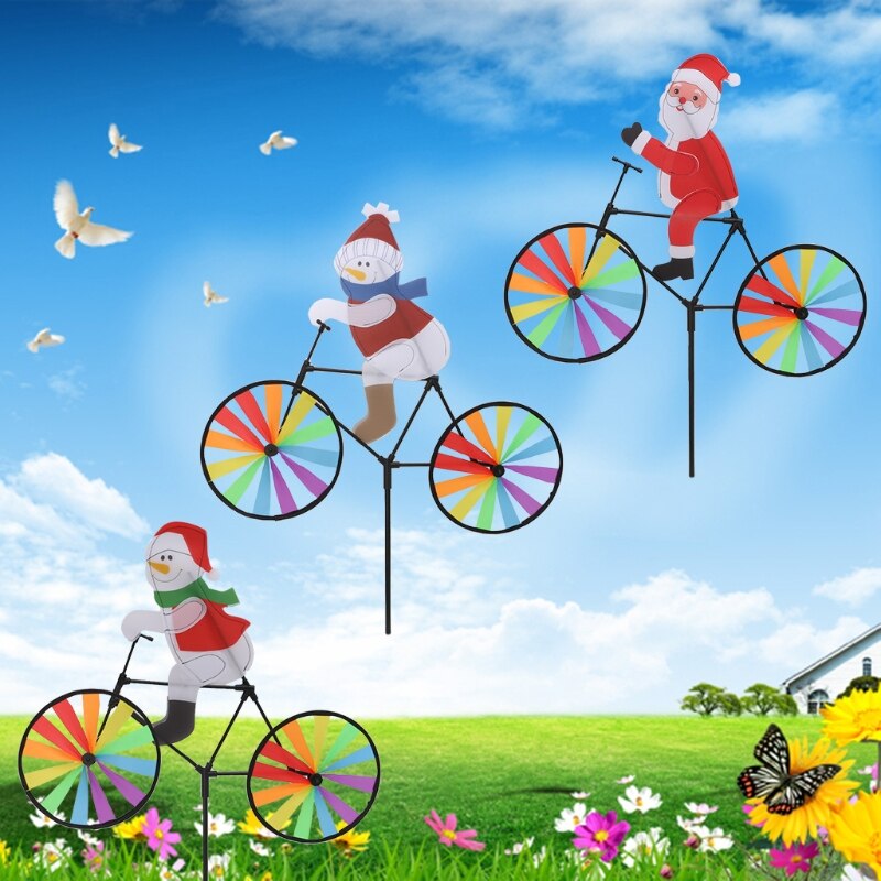 3D Large Santa Claus On Bike Windmill Wind Spinner... – Grandado