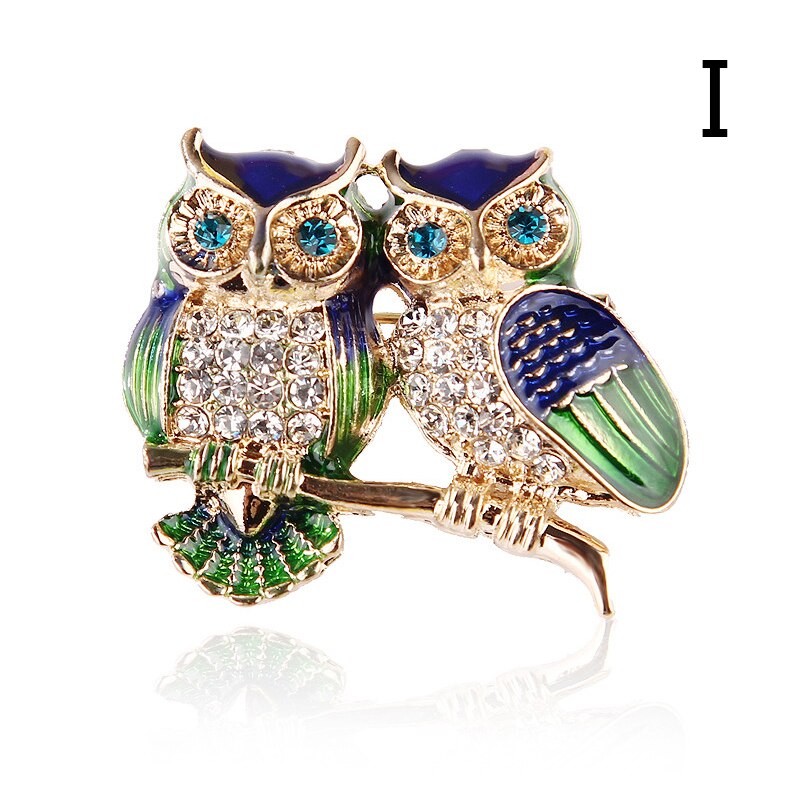20 Stijlen Legering Dier Uil Strass Broche Vintage Shell Emaille Pins En Broches Voor Vrouwen Mannen Kleding Sjaal Sieraden: I1