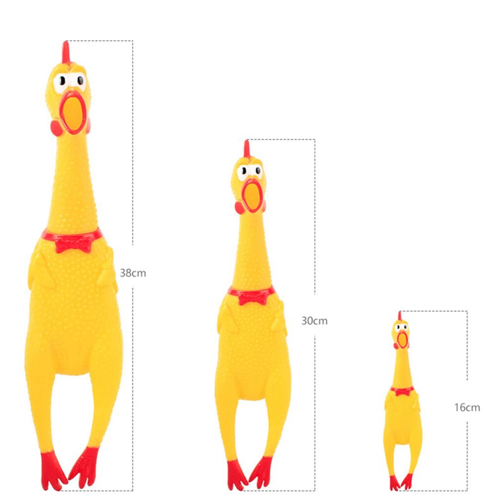 Poulet en caoutchouc jaune qui hurle, jouet en caoutchouc Durable, parfait pour les enfants et les chiens, 3 tailles