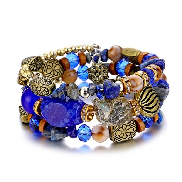 Ifmia Boho Multilayer Resin Stone Armband & Bangles Vrouw Vintage Lange Manchet Armbanden Voor Vrouwen Pulseras Etnische Sieraden: IF11000259-9