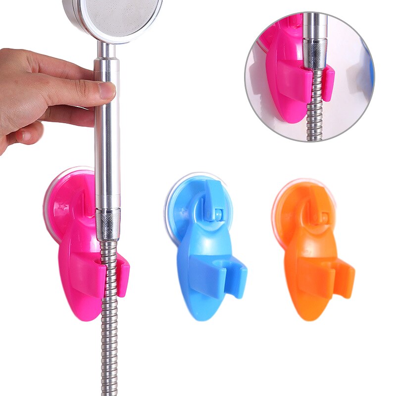 Bathroom Shower Head Holder Rack Powerful Suction Cup Shower Bracket Bathroom Accessories Shower Holder Seat Mount Wall Rack