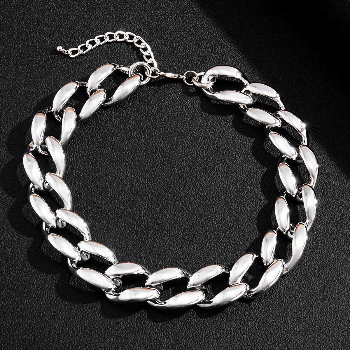 Shixin acrylic gothic short chunky choker necklace collar for women/men hip hop thick link chain necklaces on neck jewelry: S04